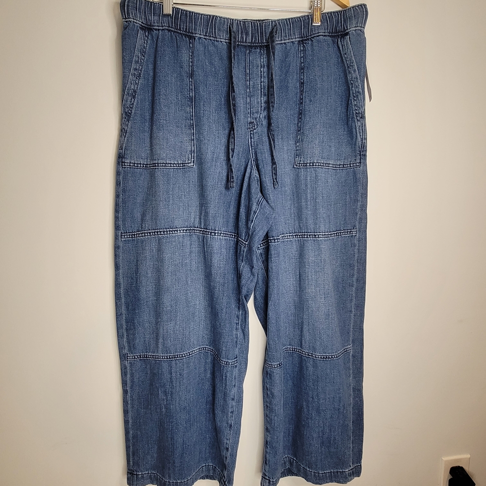 GAP Blue High Rise Wide-Leg Denim Trousers Size XL